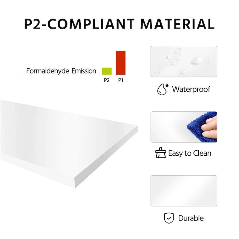 Meuble de rangement de salle de bain moderne avec 3 tiroirs et 2 étagères ouvertes - Blanc