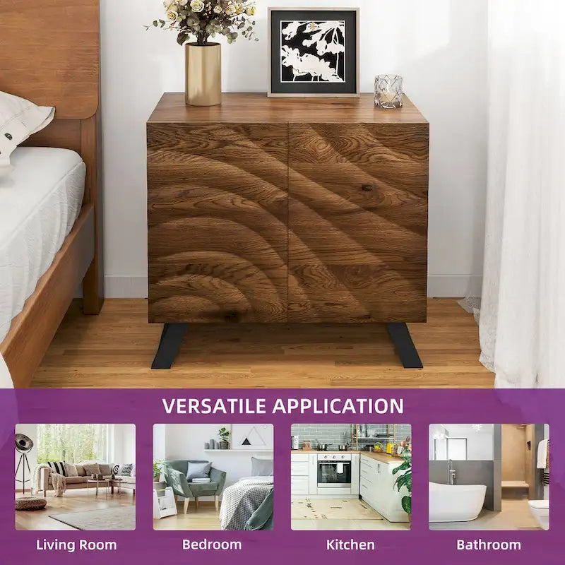 Meuble de rangement en bois à 2/4 portes, buffet, meuble TV avec étagères réglables