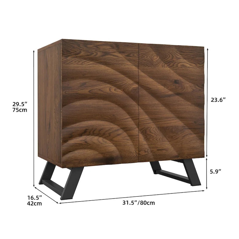 Meuble de rangement en bois à 2/4 portes, buffet, meuble TV avec étagères réglables