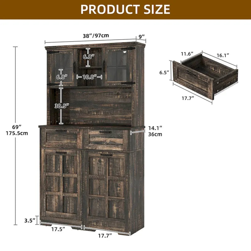 Meuble de rangement pour garde-manger de cuisine de style campagnard
