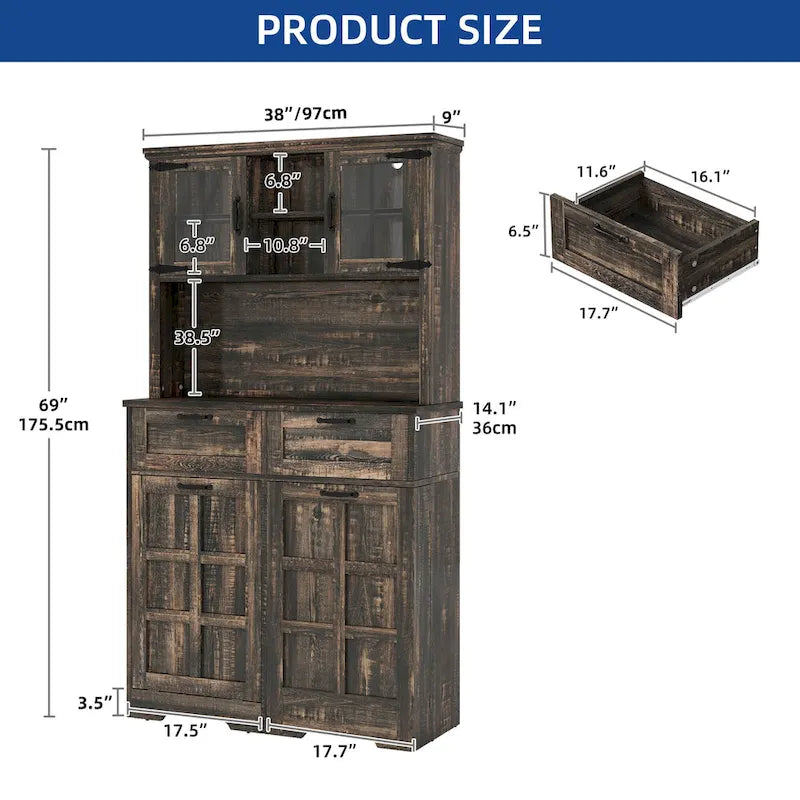 Meuble de rangement pour garde-manger de cuisine de style campagnard
