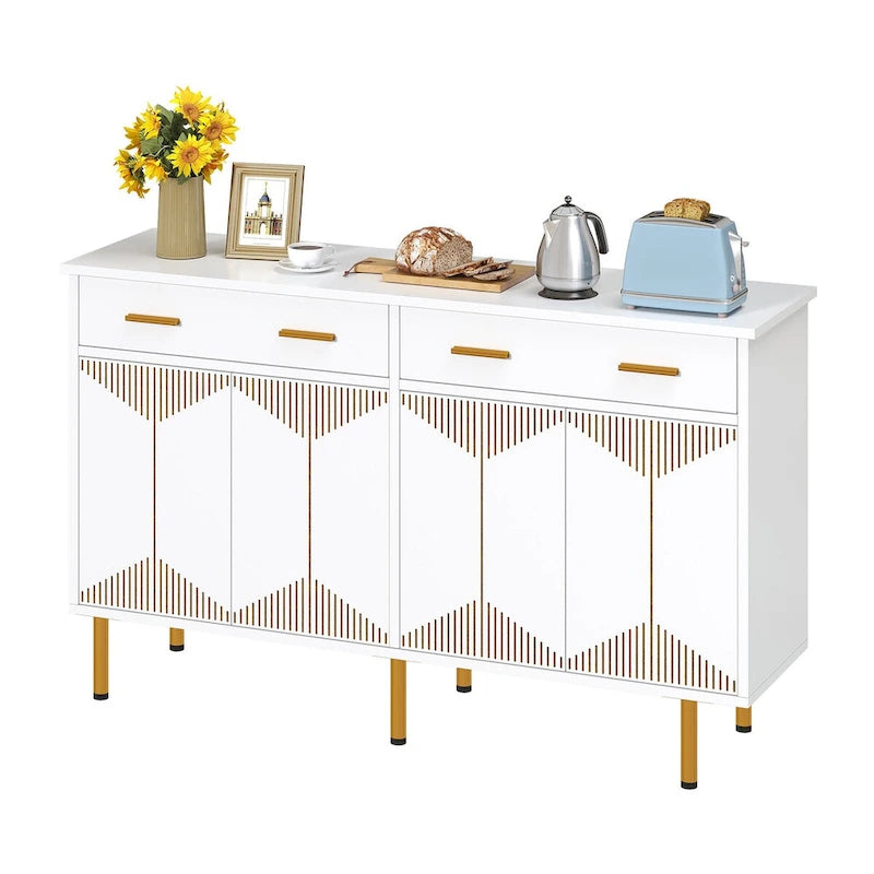 Buffet de 55 po avec 2 tiroirs et étagères réglables